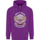 Don't Mess With the Chef Cooking Skull Mens 80% Cotton Hoodie Purple