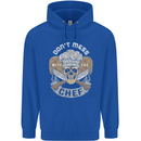Don't Mess With the Chef Cooking Skull Mens 80% Cotton Hoodie Royal Blue