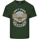 Don't Mess With the Chef Cooking Skull Mens Cotton T-Shirt Tee Top Forest Green