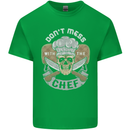 Don't Mess With the Chef Cooking Skull Mens Cotton T-Shirt Tee Top Irish Green