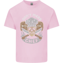 Don't Mess With the Chef Cooking Skull Mens Cotton T-Shirt Tee Top Light Pink