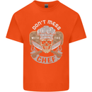 Don't Mess With the Chef Cooking Skull Mens Cotton T-Shirt Tee Top Orange