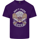 Don't Mess With the Chef Cooking Skull Mens Cotton T-Shirt Tee Top Purple