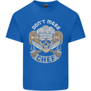 Don't Mess With the Chef Cooking Skull Mens Cotton T-Shirt Tee Top Royal Blue