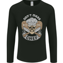 Don't Mess With the Chef Cooking Skull Mens Long Sleeve T-Shirt Black