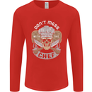 Don't Mess With the Chef Cooking Skull Mens Long Sleeve T-Shirt Red