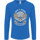 Don't Mess With the Chef Cooking Skull Mens Long Sleeve T-Shirt Royal Blue