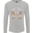 Don't Mess With the Chef Cooking Skull Mens Long Sleeve T-Shirt Sports Grey