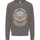 Don't Mess With the Chef Cooking Skull Mens Sweatshirt Jumper Charcoal