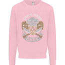Don't Mess With the Chef Cooking Skull Mens Sweatshirt Jumper Light Pink
