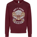 Don't Mess With the Chef Cooking Skull Mens Sweatshirt Jumper Maroon