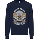 Don't Mess With the Chef Cooking Skull Mens Sweatshirt Jumper Navy Blue