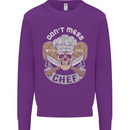 Don't Mess With the Chef Cooking Skull Mens Sweatshirt Jumper Purple