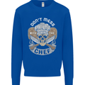 Don't Mess With the Chef Cooking Skull Mens Sweatshirt Jumper Royal Blue
