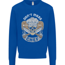 Don't Mess With the Chef Cooking Skull Mens Sweatshirt Jumper Royal Blue