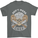 Don't Mess With the Chef Cooking Skull Mens T-Shirt Cotton Gildan Charcoal