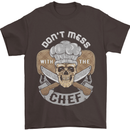 Don't Mess With the Chef Cooking Skull Mens T-Shirt Cotton Gildan Dark Chocolate