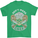 Don't Mess With the Chef Cooking Skull Mens T-Shirt Cotton Gildan Irish Green