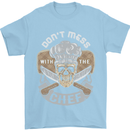 Don't Mess With the Chef Cooking Skull Mens T-Shirt Cotton Gildan Light Blue