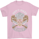 Don't Mess With the Chef Cooking Skull Mens T-Shirt Cotton Gildan Light Pink