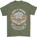 Don't Mess With the Chef Cooking Skull Mens T-Shirt Cotton Gildan Military Green