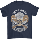 Don't Mess With the Chef Cooking Skull Mens T-Shirt Cotton Gildan Navy Blue
