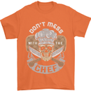 Don't Mess With the Chef Cooking Skull Mens T-Shirt Cotton Gildan Orange