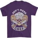 Don't Mess With the Chef Cooking Skull Mens T-Shirt Cotton Gildan Purple