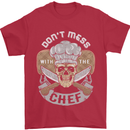 Don't Mess With the Chef Cooking Skull Mens T-Shirt Cotton Gildan Red