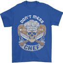 Don't Mess With the Chef Cooking Skull Mens T-Shirt Cotton Gildan Royal Blue