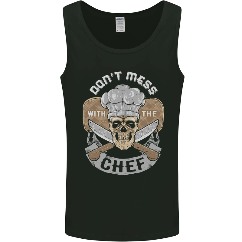 Don't Mess With the Chef Cooking Skull Mens Vest Tank Top Black