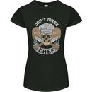 Don't Mess With the Chef Cooking Skull Womens Petite Cut T-Shirt Black