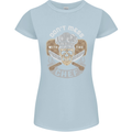 Don't Mess With the Chef Cooking Skull Womens Petite Cut T-Shirt Light Blue