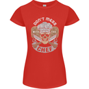 Don't Mess With the Chef Cooking Skull Womens Petite Cut T-Shirt Red