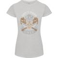 Don't Mess With the Chef Cooking Skull Womens Petite Cut T-Shirt Sports Grey