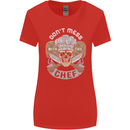 Don't Mess With the Chef Cooking Skull Womens Wider Cut T-Shirt Red