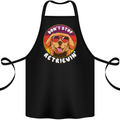 Don't Stop Retrieving Funny Golden Retiever Cotton Apron 100% Organic Black