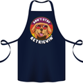 Don't Stop Retrieving Funny Golden Retiever Cotton Apron 100% Organic Navy Blue