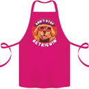 Don't Stop Retrieving Funny Golden Retiever Cotton Apron 100% Organic Pink