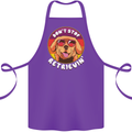Don't Stop Retrieving Funny Golden Retiever Cotton Apron 100% Organic Purple
