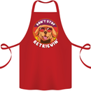 Don't Stop Retrieving Funny Golden Retiever Cotton Apron 100% Organic Red