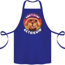 Don't Stop Retrieving Funny Golden Retiever Cotton Apron 100% Organic Royal Blue