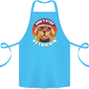 Don't Stop Retrieving Funny Golden Retiever Cotton Apron 100% Organic Turquoise