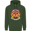 Don't Stop Retrieving Funny Golden Retiever Mens 80% Cotton Hoodie Forest Green