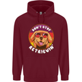 Don't Stop Retrieving Funny Golden Retiever Mens 80% Cotton Hoodie Maroon