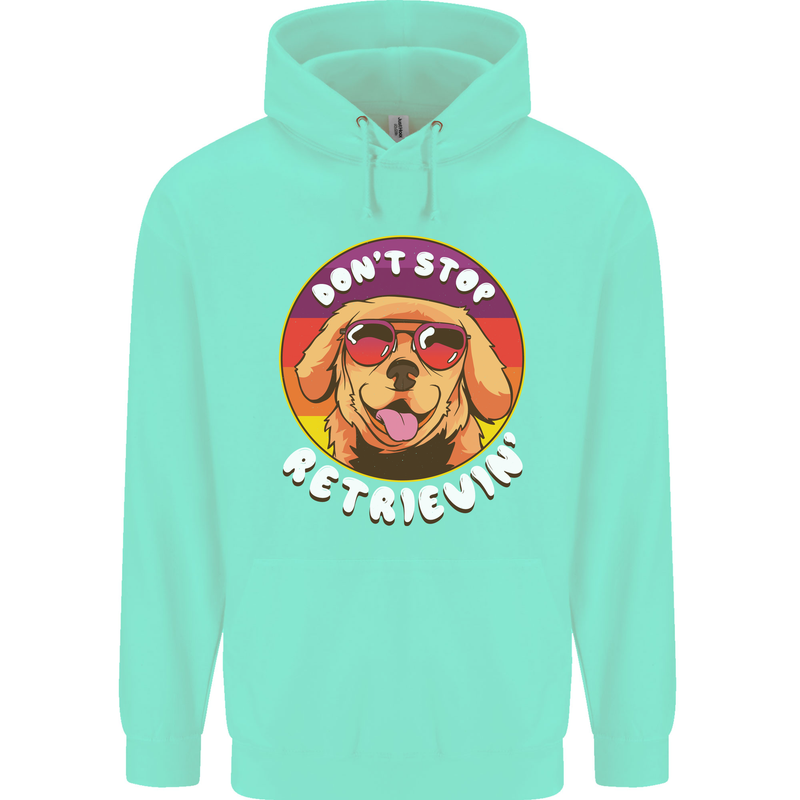 Don't Stop Retrieving Funny Golden Retiever Mens 80% Cotton Hoodie Peppermint