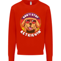 Don't Stop Retrieving Funny Golden Retiever Mens Sweatshirt Jumper Bright Red