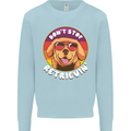 Don't Stop Retrieving Funny Golden Retiever Mens Sweatshirt Jumper Light Blue