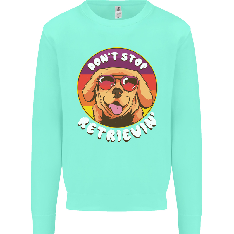 Don't Stop Retrieving Funny Golden Retiever Mens Sweatshirt Jumper Peppermint