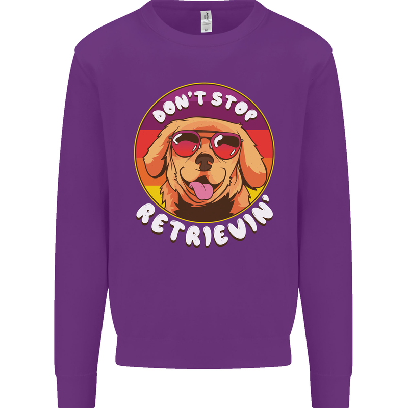 Don't Stop Retrieving Funny Golden Retiever Mens Sweatshirt Jumper Purple